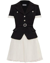 Self portrait Black Crepe contrast dress